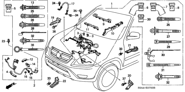 2002 Honda CR-V Engine Wire Harness Diagram
