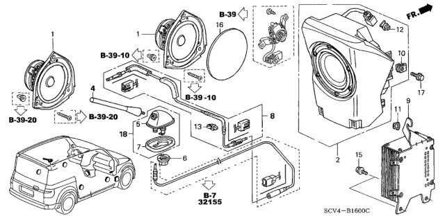 2003 Honda Element Box Assembly, Subwoofer (Alpine) Diagram for 39120-SCV-A22