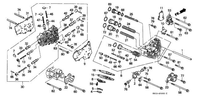 1988 Honda Civic AT Secondary Body - Servo Body Diagram