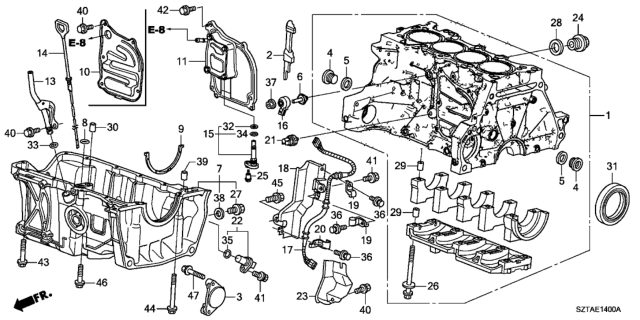 2013 Honda CR-Z Bolt A, Timing Belt Cover Diagram for 90007-679-000