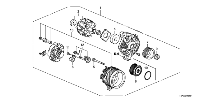 2019 Honda Fit Alternator, Reman Diagram for 31100-50Z-G01RM