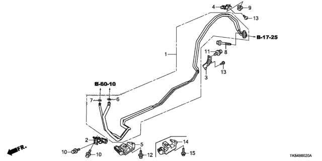 2013 Honda Odyssey Clamp B, Air Conditioner Pipe Diagram for 80364-TK8-A00