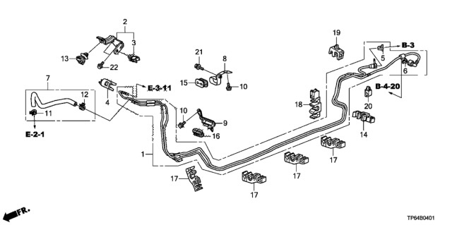 2014 Honda Crosstour Ins Rub B,Fuel Pipe Diagram for 91595-TY4-A10