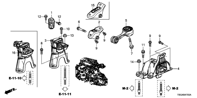 2016 Honda Civic Engine Mounts Diagram