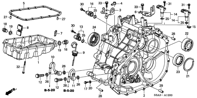 2001 Honda Civic Pipe B, B (ATf) Diagram for 25920-PLY-A00