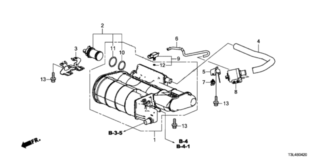 2014 Honda Accord Canister Set Diagram for 17011-T2A-L01