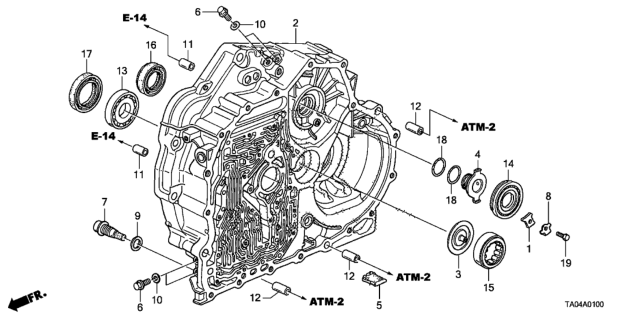 2008 Honda Accord Case, Torque Converter Diagram for 21111-R90-315