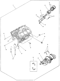 1996 Honda Passport Engine Assy., Partial Diagram for 5-87310-357-0