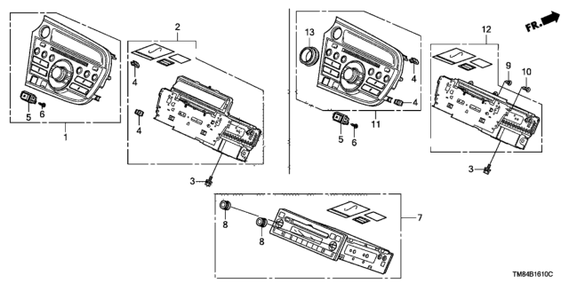2010 Honda Insight Audio Unit Assy., Base (CD) (Clarion) Diagram for 39171-TM8-A01