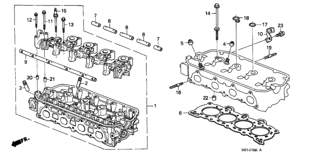 1989 Honda CRX Cylinder Head Diagram