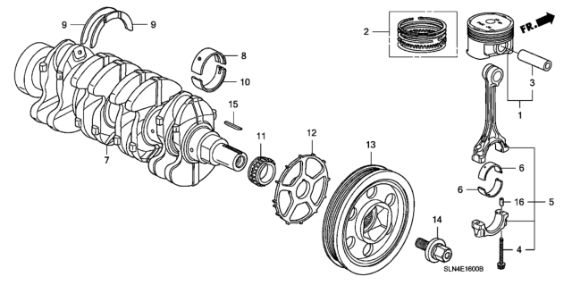 2007 Honda Fit Piston - Crankshaft Diagram