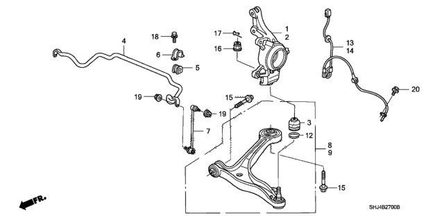 2007 Honda Odyssey Arm, Right Front (Lower) Diagram for 51350-SHJ-A03