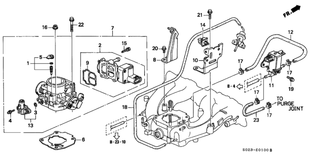2000 Honda Civic Stay, Air Cleaner Diagram for 17202-P2F-A00