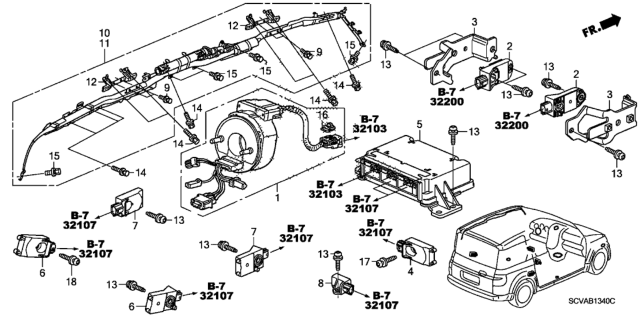 2008 Honda Element Bracket, Grab Rail Diagram for 83241-SCV-A81