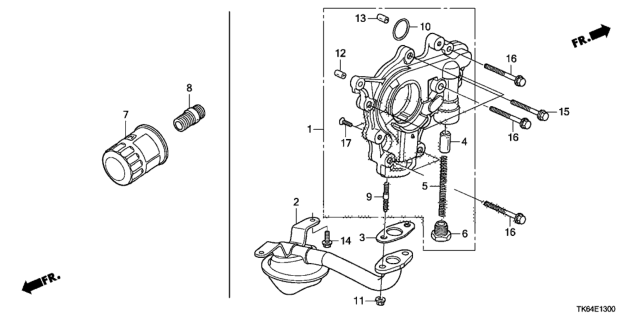 2009 Honda Fit Oil Pump - Oil Strainer Diagram