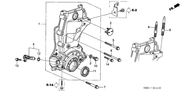 2003 Honda Civic Case Assembly, Chain Diagram for 11410-PZA-000