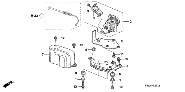 2005 Honda CR-V Bracket, Accelerator Pedal Sensor Diagram for 37976-PPA-A00
