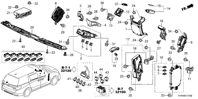 2020 Honda Odyssey Box Assembly, Driver Fuse Diagram for 38200-THR-A21