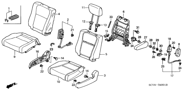 2003 Honda Element OPDS Unit Diagram for 81334-SCV-A72