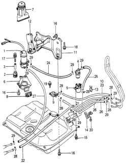 1980 Honda Civic Pump Assembly, Fuel Diagram for 16700-PA6-003