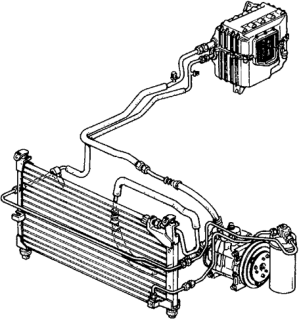 1991 Honda CRX Air Conditioner Assy. (Sanden) Diagram for 80000-SH3-A23