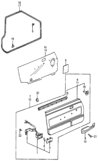 1983 Honda Accord Lining, R. FR. Door *NH41L* (TENDER GRAY) Diagram for 75820-SA5-671ZB