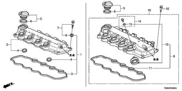 2010 Honda Insight Cover, Cylinder Head Diagram for 12310-RBJ-000
