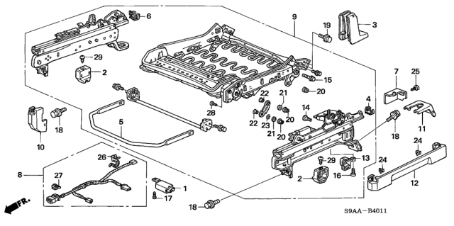 2006 Honda CR-V Cap, Slide Adjuster End (Upper) Diagram for 81262-S5A-J01