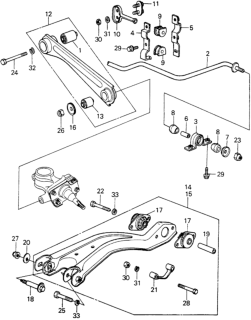 1982 Honda Civic Rear Lower Arm - Radius Rod  - Stabilizer Diagram