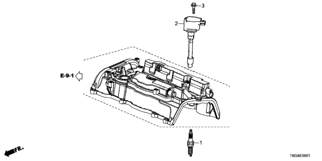 2018 Honda Civic Coil Assembly, Plug To Diagram for 30520-5R0-013