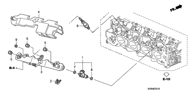2010 Honda Civic Fuel Injector (1.8L) Diagram