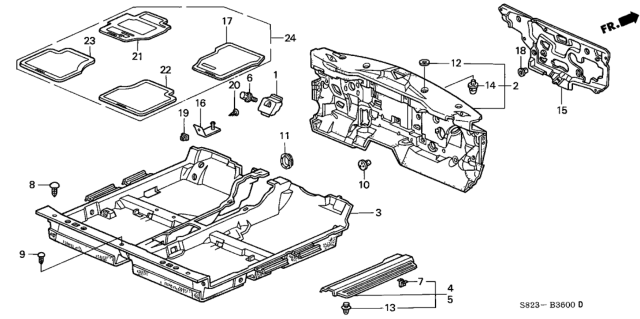 1999 Honda Accord Floor Mat *YR168L* (LIGHT TAUPE) Diagram for 83301-S80-A10ZC