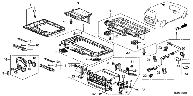2014 Honda Odyssey Plaster, Wire Harness (50X75) Diagram for 91902-TK8-A01