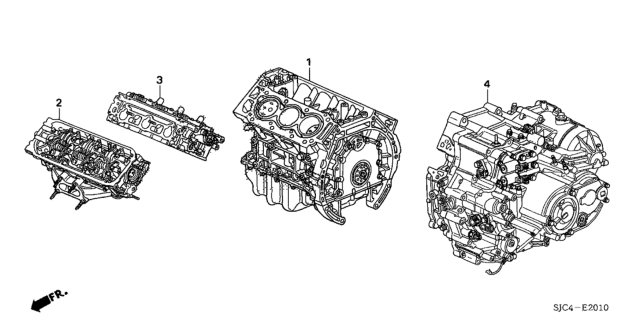 2007 Honda Ridgeline Engine Assy. - Transmission Assy. Diagram
