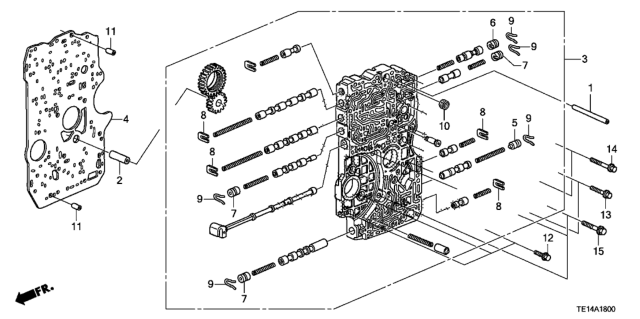 2012 Honda Accord AT Main Valve Body (V6) Diagram