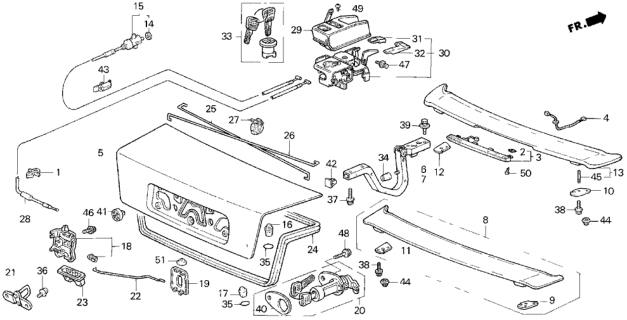 1994 Honda Prelude Cable, Fuel Lid Opener (Driver Side) Diagram for 74411-SS0-A01