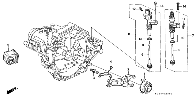 2000 Honda Civic MT Clutch Release (DOHC) Diagram