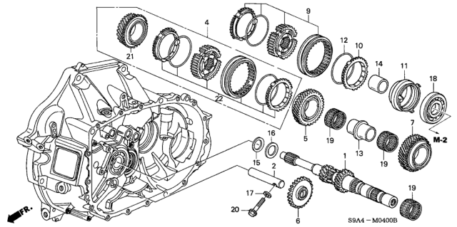 2003 Honda CR-V Mainshaft Diagram for 23210-RAS-000