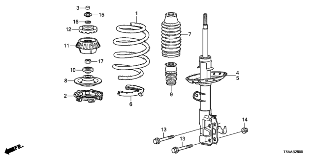 2020 Honda Fit Spring, Front Diagram for 51401-T5R-A11
