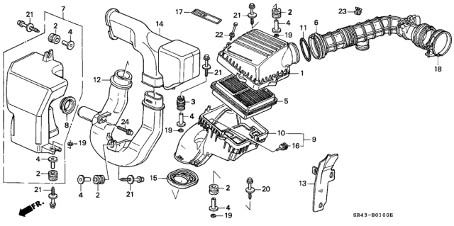 1993 Honda Civic Label, Air Cleaner Diagram for 17273-P07-A00