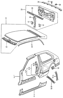 1983 Honda Accord Body Structure Components Diagram 3