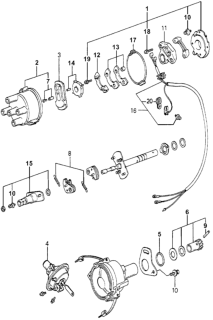 1981 Honda Accord Shaft Set, Rotor Diagram for 30127-PB2-671