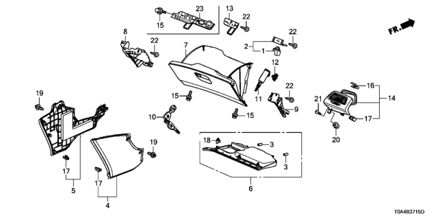 2013 Honda CR-V Damper, Glove Box Diagram for 77531-TA0-Y01