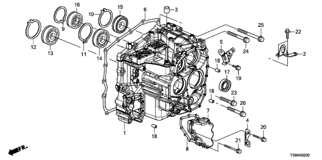 2013 Honda Civic AT Transmission Case Diagram