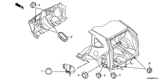 2013 Honda CR-V Grommet (Rear) Diagram
