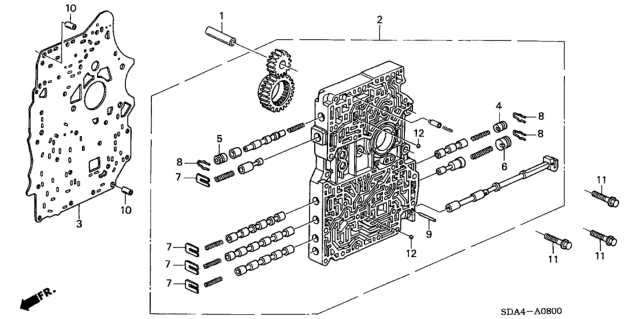 2003 Honda Accord Body Assembly, Main Valve Diagram for 27000-RXH-000