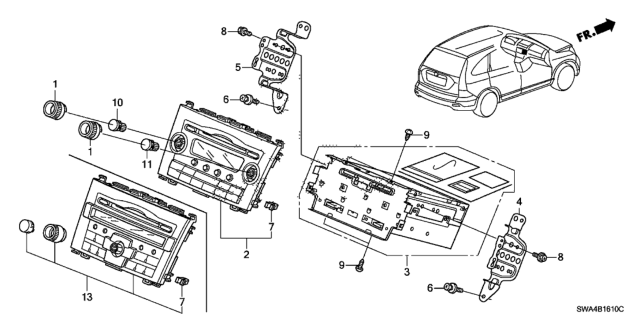 2011 Honda CR-V Chassis Assy. (6CD/Hi/XM) (Matsushita) Diagram for 39107-SWA-A12