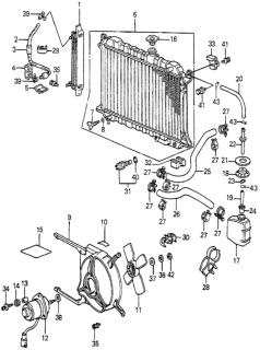 1982 Honda Accord Radiator - Fan Motor - Oil Cooler Diagram