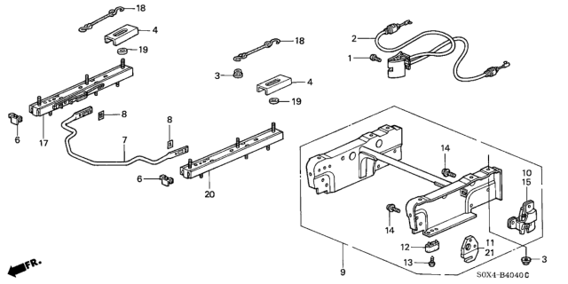 2002 Honda Odyssey Hook, Middle Seat (Inner) Diagram for 81692-S0X-A21
