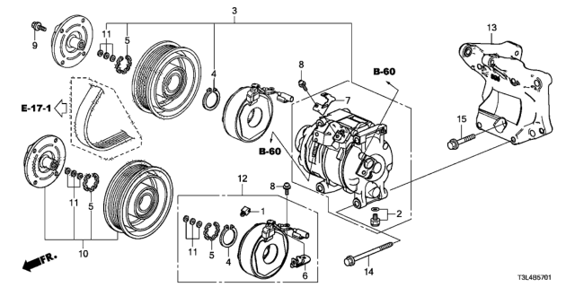 2016 Honda Accord A/C Air Conditioner (Compressor) (V6) Diagram